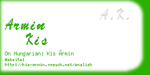 armin kis business card